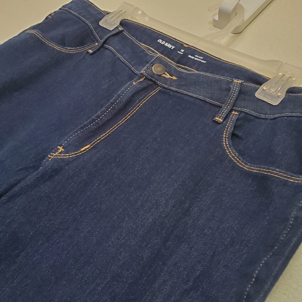 Old Navy Wow Boot-Cut Jeans Womens 16 Short Dark Wash Mid-Rise Denim Blue - Picture 5 of 11
